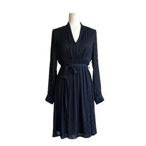 Motherhood Maternity Blue V-Neck Long Sleeve Empire Waist Dress Small NEW